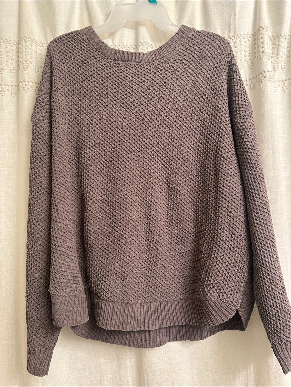 Maurices Brown Waffle-Knit Crewneck Sweater